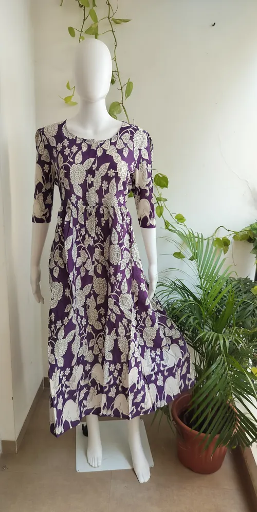 Cotton Floral Maxi - Purple